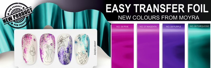 Easy transfer Folien in pink, magenta, violett und türkis